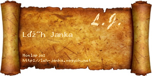 Léh Janka névjegykártya